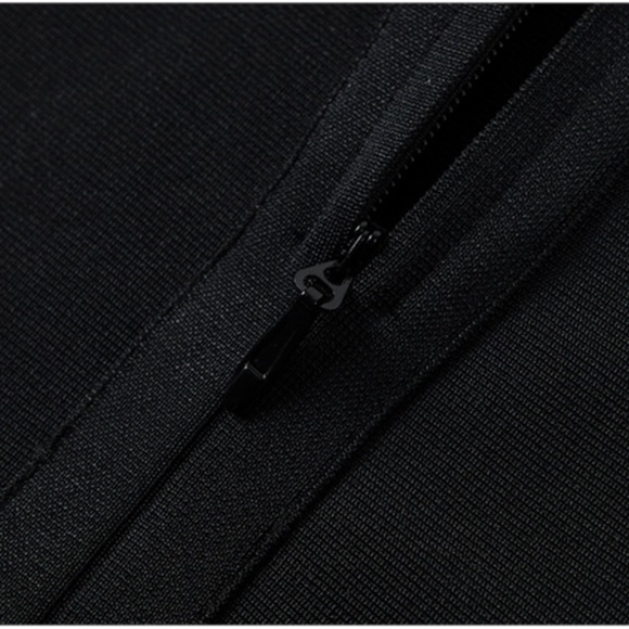 Bandage Lace Detail Bodycon Midi Dress in Black - Picture 7 of 16